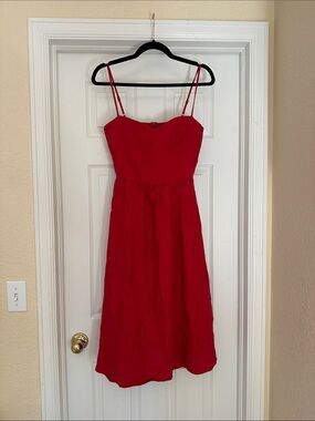 Reformation Red Spaghetti-Strap Midi Dress